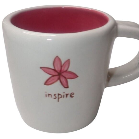2008 Starbucks Coffee Company Inspire Hand Painted Pink Flower Mug Cup‎ 10oz - Picture 1 of 4